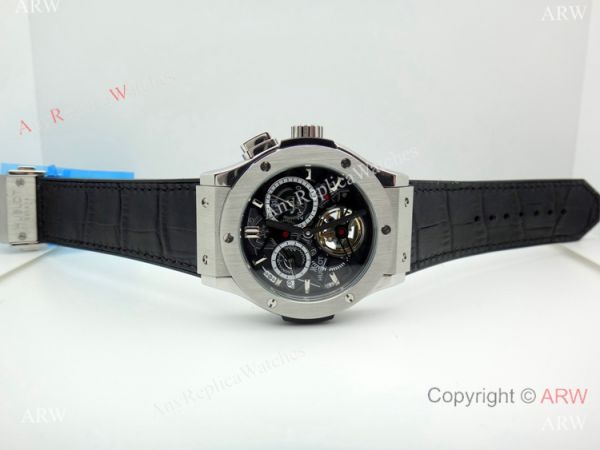 Hublot Tourbillon Skeleton Classic Fusion Watch 45mm SS Black Gummy Band Hublot Tourbillon Skeleton Classic Fusion Watch 45mm SS Black Gummy Band