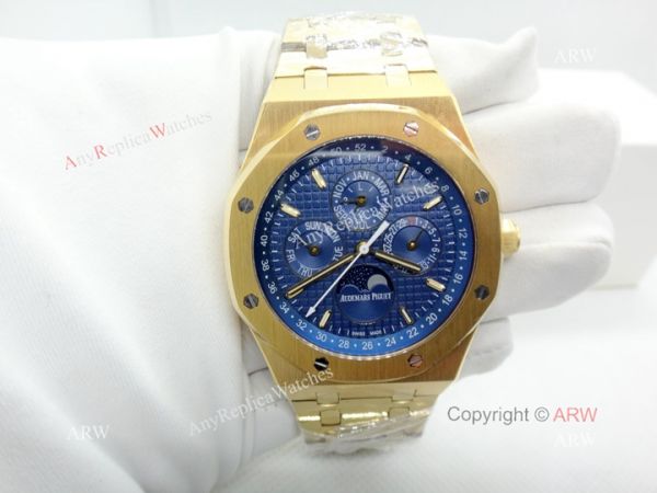 Audemars Piguet Royal Oak Perpetual Calendar Replica Watch Blue Dial Yellow Gold Audemars Piguet Royal Oak Perpetual Calendar Replica Watch Blue Dial Yellow Gold