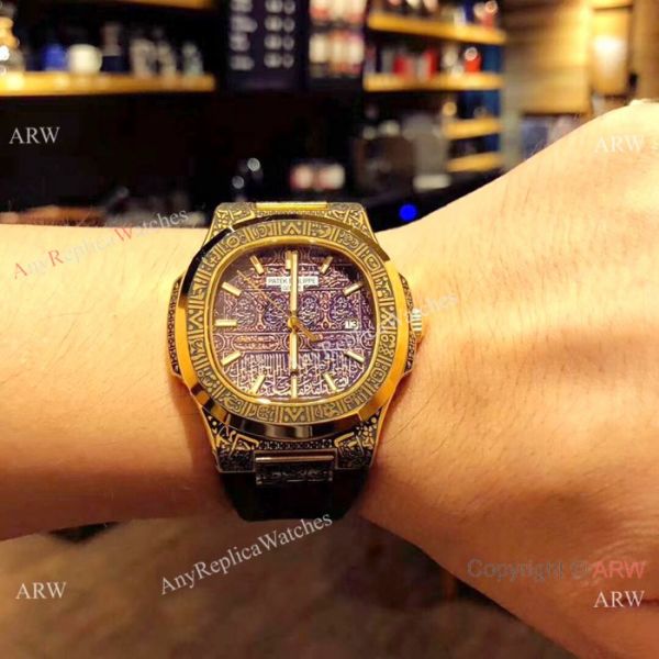 Patek Philippe Engraving Nautilus Anniversary Watch Gold Case 40MM Patek Philippe Engraving Nautilus Anniversary Watch Gold Case 40MM