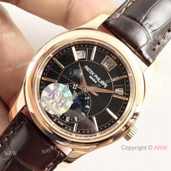 (KM)Swiss Patek Philippe 5205G Complications Annual Calendar Watch Brown Leather Strap (KM)Swiss Patek Philippe 5205G Complications Annual Calendar Watch Brown Leather Strap