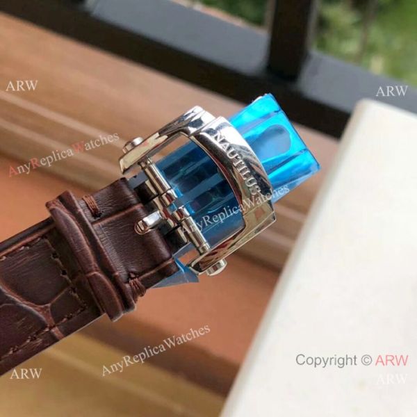 Swiss Copy Patek Philippe Nautilus 7118 Watches White Dial Brown Leather Band Swiss Copy Patek Philippe Nautilus 7118 Watches White Dial Brown Leather Band
