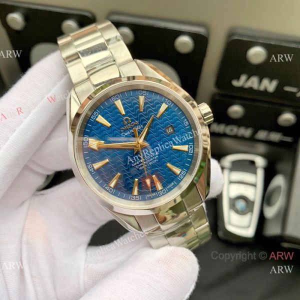 Omega Seamaster AQUA TERRA Swiss 8215 Watches Replica SS White Waved Dial Omega Seamaster AQUA TERRA Swiss 8215 Watches Replica SS White Waved Dial