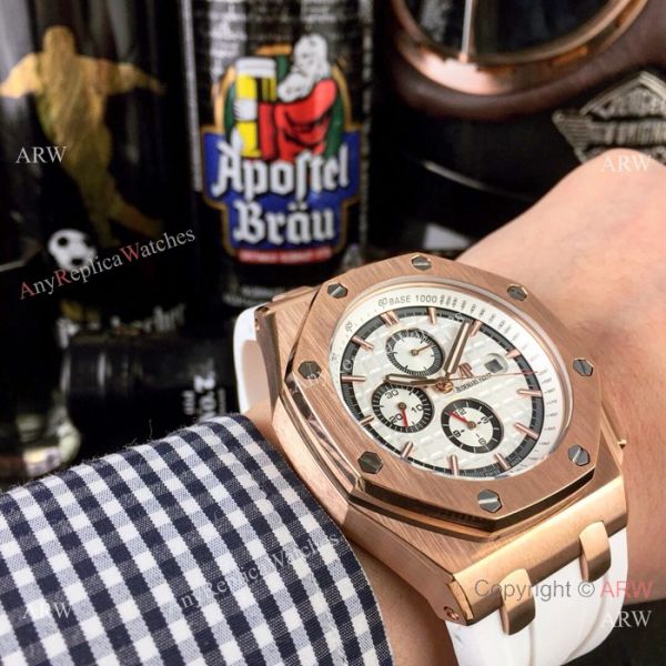 Replica Audemars Piguet Royal Oak Offshore 44mm Watch Rose Gold White Replica Audemars Piguet Royal Oak Offshore 44mm Watch Rose Gold White