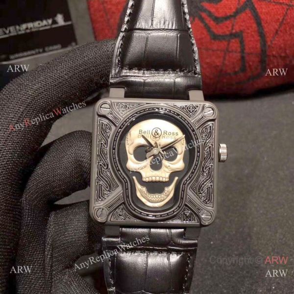 New Replica Bell Ross BR01 Burning Skull Tattoo Watch Quartz Movement New Replica Bell Ross BR01 Burning Skull Tattoo Watch Quartz Movement