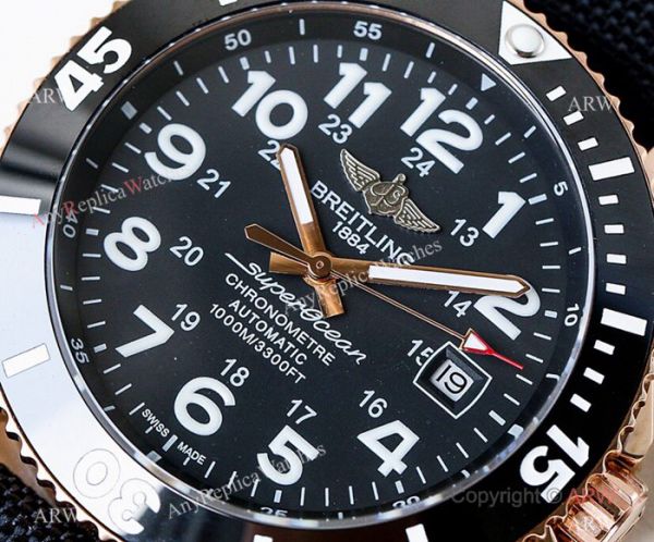 Swiss Replica Breitling Superocean II Black Dial Rose Gold Watch New 2019 Swiss Replica Breitling Superocean II Black Dial Rose Gold Watch New 2019