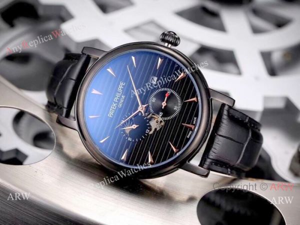 Patek Philippe geneve Calatrava Watch Gold Case Black Face Patek Philippe geneve Calatrava Watch Gold Case Black Face