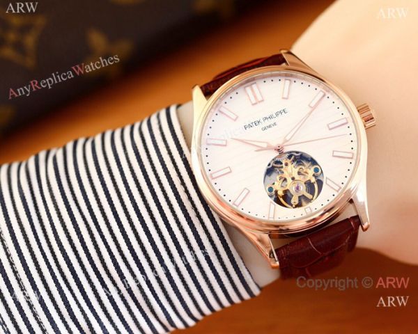 Patek Philippe Calatrava Copy Watches Two Tone Rose Gold Black Face Patek Philippe Calatrava Copy Watches Two Tone Rose Gold Black Face