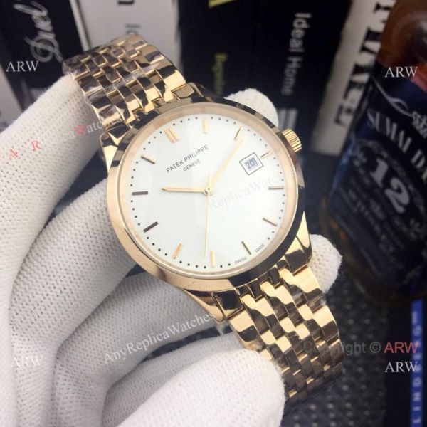 Patek Philippe Calatrava Men Watch Black Dial Two Tone Rose Gold Patek Philippe Calatrava Men Watch Black Dial Two Tone Rose Gold