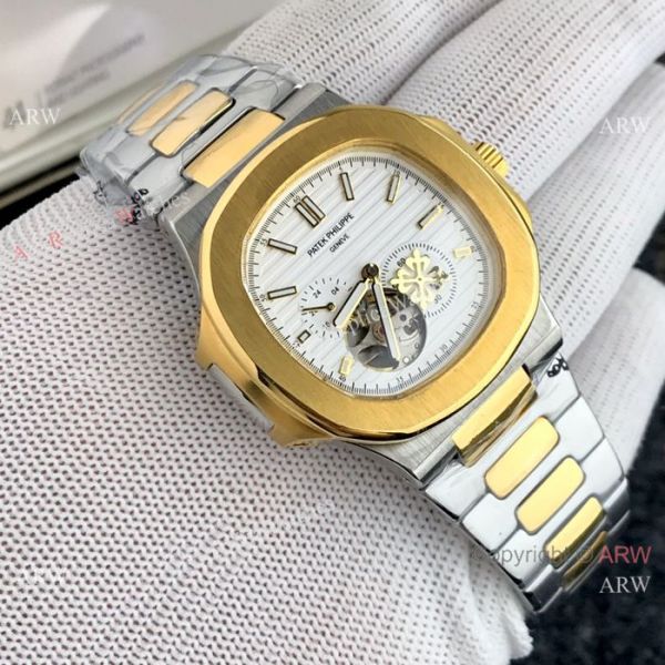 High End Patek Philippe Nautilus White Face Tourbillon Copy Watch For Men High End Patek Philippe Nautilus White Face Tourbillon Copy Watch For Men