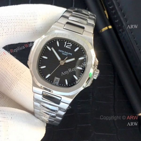Fake Patek Philippe Nautilus Womens Watches SS Black Face QUARTZ Fake Patek Philippe Nautilus Womens Watches SS Black Face QUARTZ