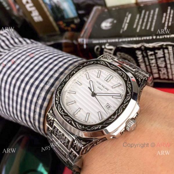 Best Replica Patek Philippe Engraving Nautilus Blue Dial 40MM Watches Best Replica Patek Philippe Engraving Nautilus Blue Dial 40MM Watches