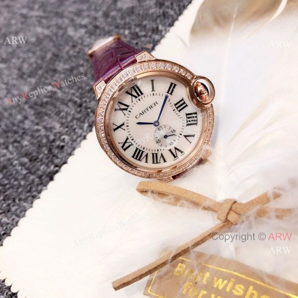 Ballon Bleu De Cartier 36mm watch Diamond Case White MOP Dial Ballon Bleu De Cartier 36mm watch Diamond Case White MOP Dial
