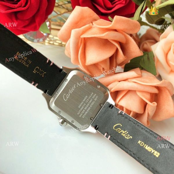 New Style Santos Cartier Watch Lady Pink Leather Strap New Style Santos Cartier Watch Lady Pink Leather Strap