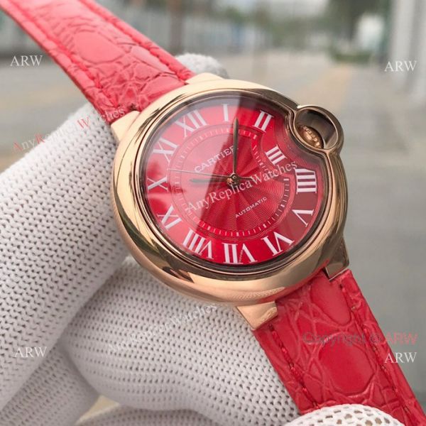 Swiss Quality Replica Cartier Ballon Bleu 33mm Watch SS Pink Dial Swiss Quality Replica Cartier Ballon Bleu 33mm Watch SS Pink Dial