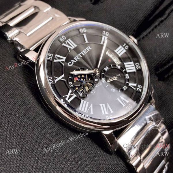 New Cartier Rotonde de Moon phase Stainless Steel Black Watch 40mm New Cartier Rotonde de Moon phase Stainless Steel Black Watch 40mm
