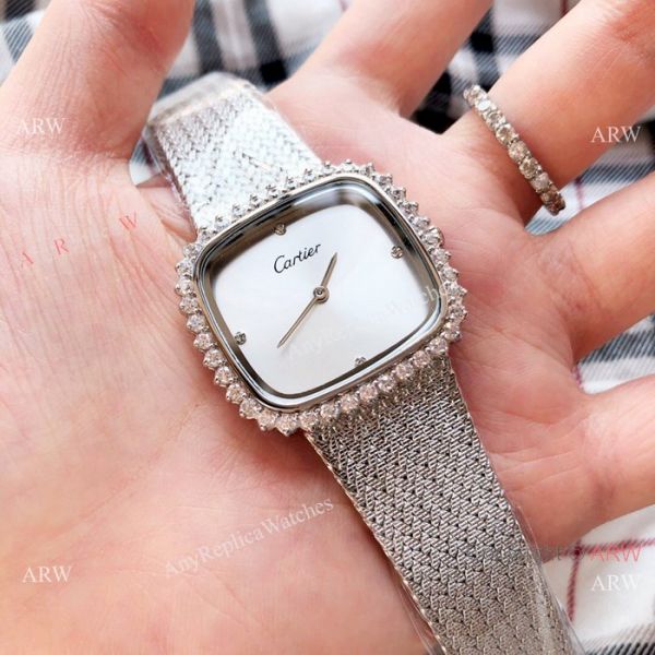 Fashion Cartier Replica Watches Rose Gold Diamond Case Fashion Cartier Replica Watches Rose Gold Diamond Case