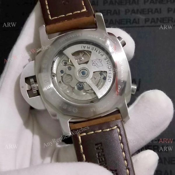 Copy Panerai Luminor FLYBACK SS Brown Leather Band Watch PAM524 Copy Panerai Luminor FLYBACK SS Brown Leather Band Watch PAM524
