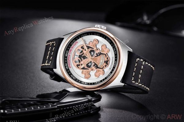 Replica Pagani Design Rose Gold Bezel Skeleton Skull Face Watch Replica Pagani Design Rose Gold Bezel Skeleton Skull Face Watch