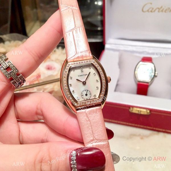 New Style Cartier Ladies Watch Gold Case White MOP Dial New Style Cartier Ladies Watch Gold Case White MOP Dial