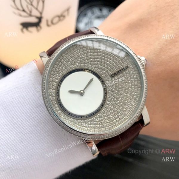 Cartier Rotonde De SS Iced Out Watch New Replica Cartier Rotonde De SS Iced Out Watch New Replica