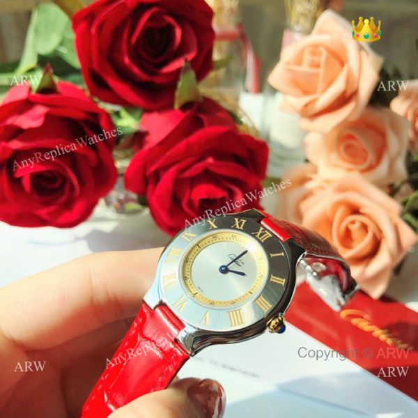 Cartier 21 Must De Gold Markers Quartz Watch 28mm Ladies Cartier 21 Must De Gold Markers Quartz Watch 28mm Ladies