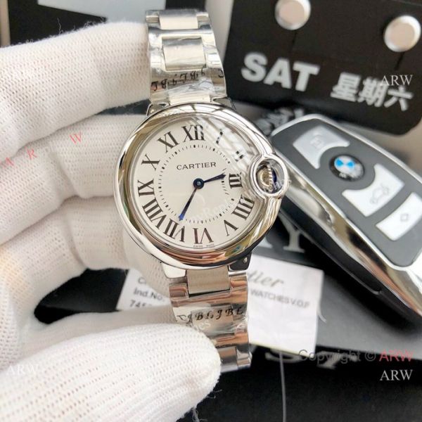 Ballon Bleu Cartier Quartz watch Copy Stainless Steel White Mop Face 33mm Ballon Bleu Cartier Quartz watch Copy Stainless Steel White Mop Face 33mm
