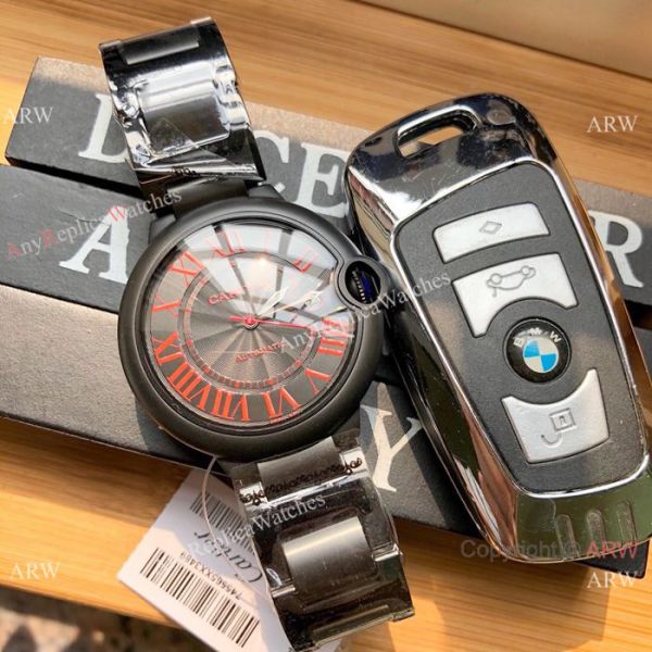 Replica Cartier Ballon Bleu Cartier 42mm PVD Black Dial Watch Swiss 8215 Replica Cartier Ballon Bleu Cartier 42mm PVD Black Dial Watch Swiss 8215