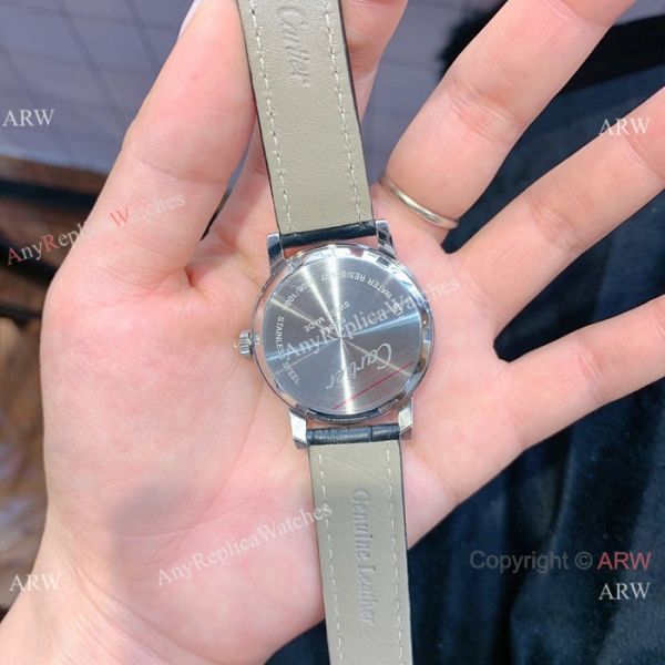 Fashion Cartier Watch Lady Diamond Bezel Black Leather Strap Fashion Cartier Watch Lady Diamond Bezel Black Leather Strap