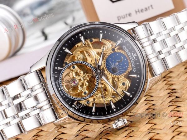 Copy Jaeger Lecoultre Skeleton Moon Phase Two Tone Rose Gold Watch Copy Jaeger Lecoultre Skeleton Moon Phase Two Tone Rose Gold Watch