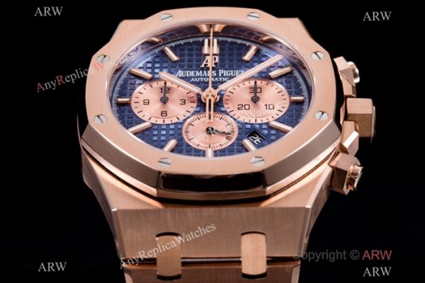 BF Factory Audemars Piguet Royal Oak Blue Dial Rose Gold Replica Watch BF Factory Audemars Piguet Royal Oak Blue Dial Rose Gold Replica Watch
