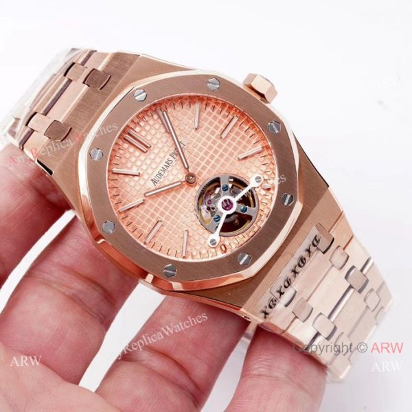 Swiss Copy Audemars Piguet Royal Oak tourbillon Watch Rose Gold Grey Dial Swiss Copy Audemars Piguet Royal Oak tourbillon Watch Rose Gold Grey Dial