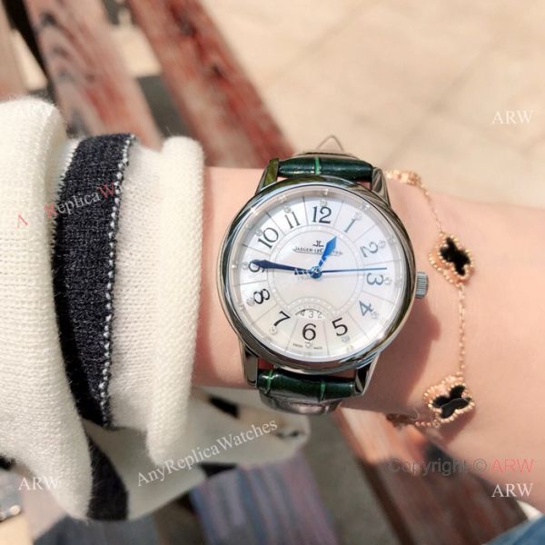 Copy Jaeger-LeCoultre Rendez Vous 33 Watch Green leather Strap Copy Jaeger-LeCoultre Rendez Vous 33 Watch Green leather Strap