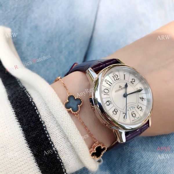Low Price Jaeger-LeCoultre Rendez Vous Lady Watch SS Purple Leather Strap Low Price Jaeger-LeCoultre Rendez Vous Lady Watch SS Purple Leather Strap
