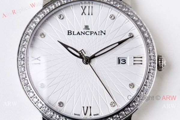 Swiss Replica Blancpain Villeret Ultraplate Lovers watch Diamond Bezel White Dial Swiss Replica Blancpain Villeret Ultraplate Lovers watch Diamond Bezel White Dial