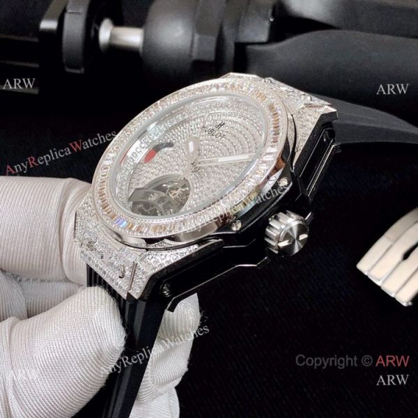 Luxury Copy Hublot Big Bang Tourbillon Iced Out Watch Black Rubber Band Luxury Copy Hublot Big Bang Tourbillon Iced Out Watch Black Rubber Band