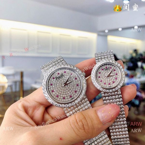 Swiss Grade Copy Piaget Polo Diamond Rose Gold Watch Ladies size Swiss Grade Copy Piaget Polo Diamond Rose Gold Watch Ladies size