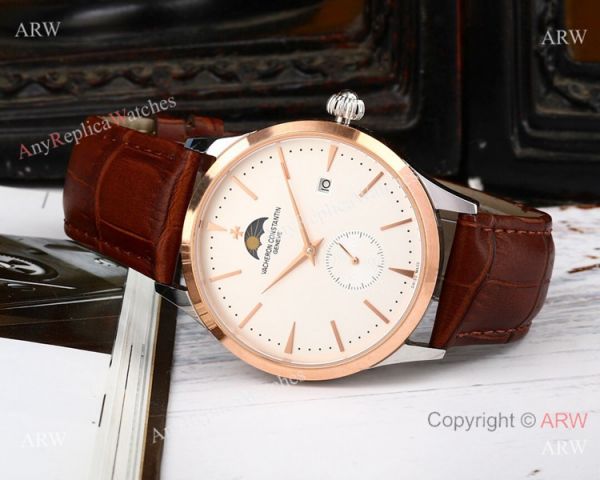 AAA Quality Copy Vacheron Constantin Moonphase Watch SS White Dial AAA Quality Copy Vacheron Constantin Moonphase Watch SS White Dial
