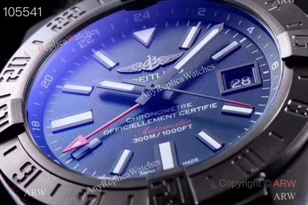 Replica Breitling Avenger II GMT 2836 SS Black Dial Watch GF Factory Replica Breitling Avenger II GMT 2836 SS Black Dial Watch GF Factory