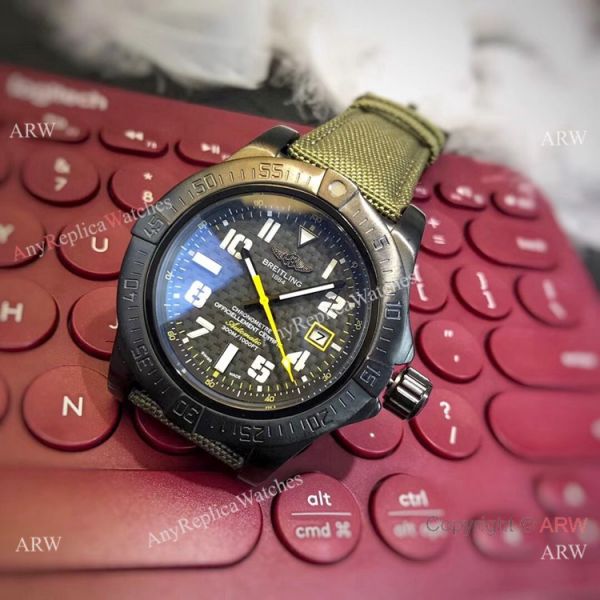 Breitling Avenger II Seawolf Copy Watch Blacksteel Green Leather Band Breitling Avenger II Seawolf Copy Watch Blacksteel Green Leather Band
