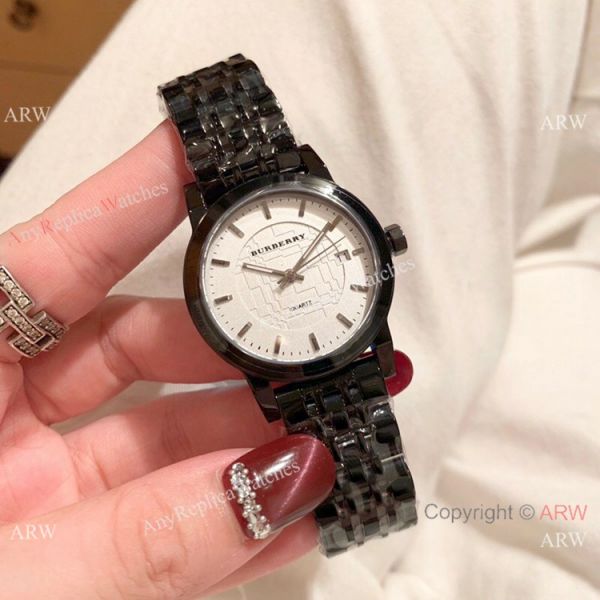 Solid Black Burberry Replica Watch 32mm Quartz Movement Solid Black Burberry Replica Watch 32mm Quartz Movement