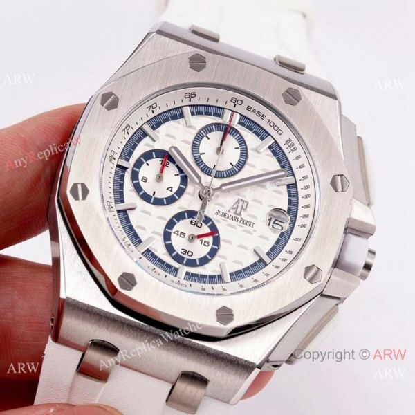 Audemars Piguet Royal Oak Offshore Chronograph SS White Dial 44mm watch Best Copy Audemars Piguet Royal Oak Offshore Chronograph SS White Dial 44mm watch Best Copy