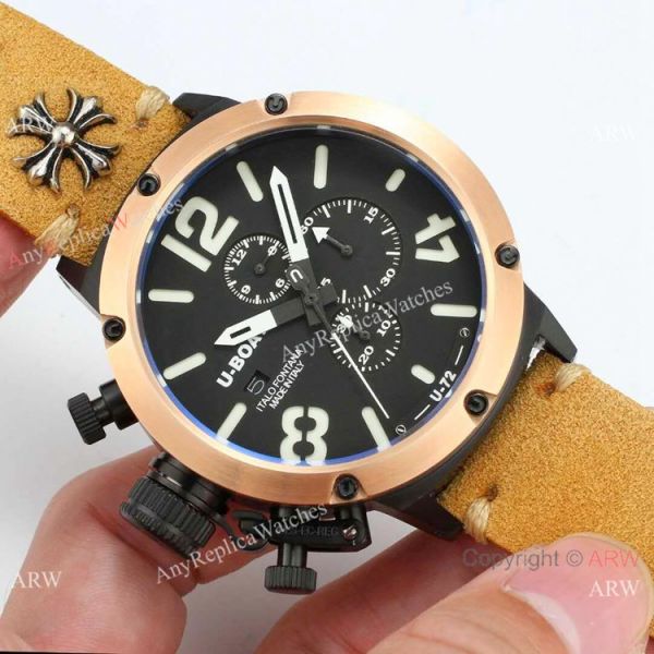 U Boat Classico U-72 Replica Watches Rose Gold Bezel Black Dial U Boat Classico U-72 Replica Watches Rose Gold Bezel Black Dial