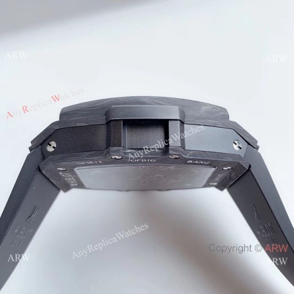 Swiss Grade Copy Hublot Spirit of Big Bang Tourbillon Carbon Watch Red Rubber Strap Swiss Grade Copy Hublot Spirit of Big Bang Tourbillon Carbon Watch Red Rubber Strap