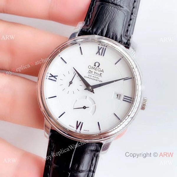 DV Factory De Ville Prestige Power Reserve Omega Watch White Face DV Factory De Ville Prestige Power Reserve Omega Watch White Face