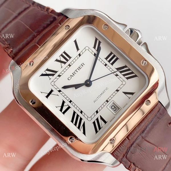 Swiss Grade Copy Cartier Santos HBBv6 Automatic Watch Two Tone Rose Gold Swiss Grade Copy Cartier Santos HBBv6 Automatic Watch Two Tone Rose Gold