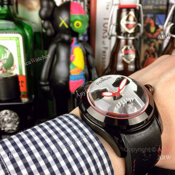 New Replica Corum Bubble Skull Tourbillon Watch Black Blue New Replica Corum Bubble Skull Tourbillon Watch Black Blue