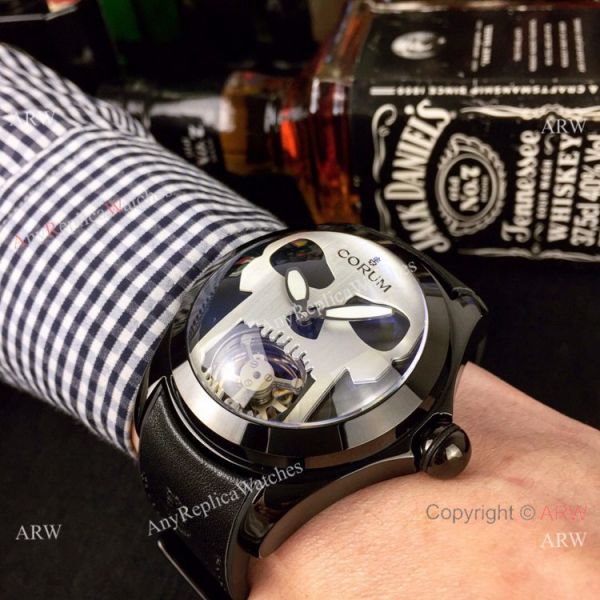 Replica Corum Bubble Skull Face Black Steel Watch 45mm Replica Corum Bubble Skull Face Black Steel Watch 45mm