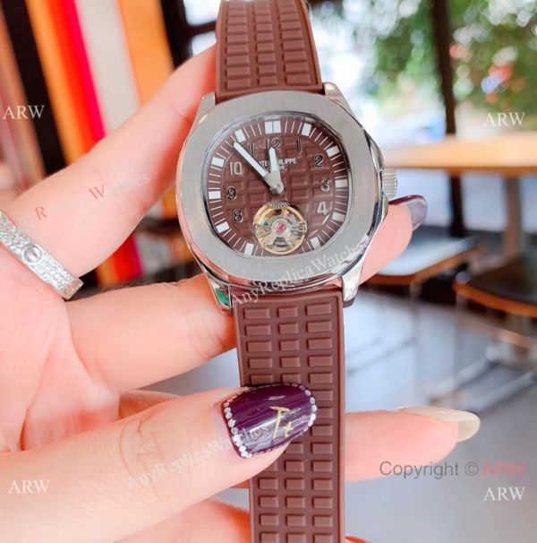 Copy Patek Philippe Tourbillon Black Rubber Strap Watches Women Size Copy Patek Philippe Tourbillon Black Rubber Strap Watches Women Size