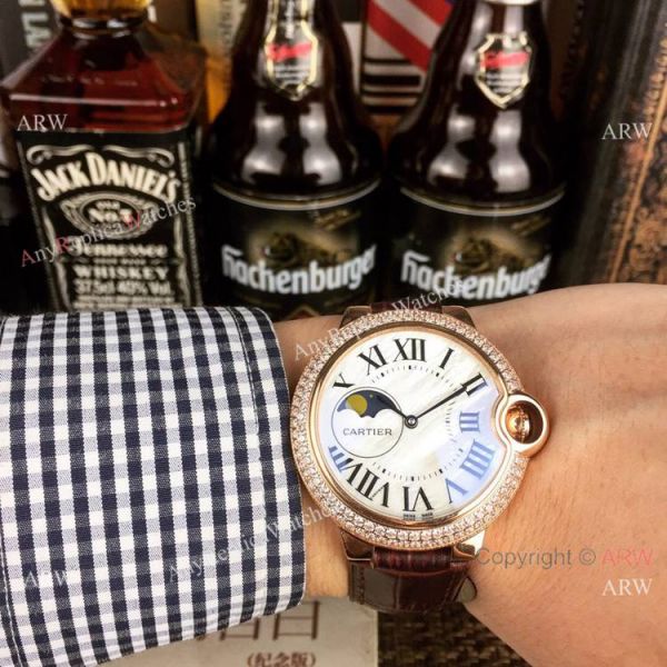 AAA Quality Cartier Ballon Bleu de Moon phase Diamond Copy watch AAA Quality Cartier Ballon Bleu de Moon phase Diamond Copy watch