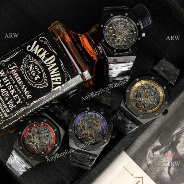 New Style Fake AP Skeleton Watch Audemars Piguet Royal Oak Gold Inner Watch New Style Fake AP Skeleton Watch Audemars Piguet Royal Oak Gold Inner Watch